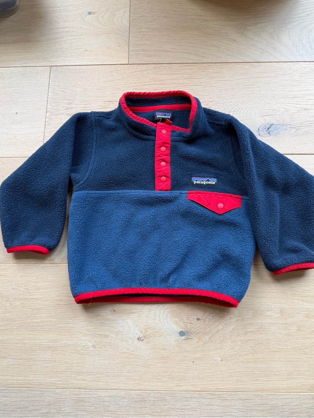 Patagonia Synchilla Snap-T Fleece Pullover Toddler 12–18M Navy Red